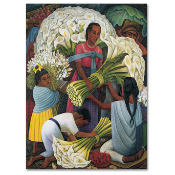 Diego Rivera 'The Flower Vendor' Canvas Art, 24 x 18