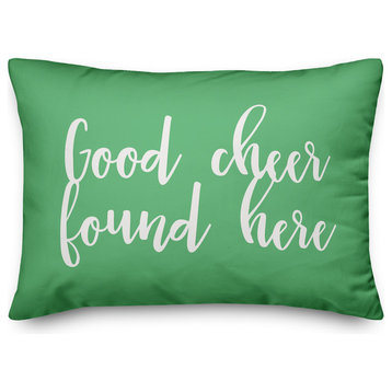 Good Cheer Found Here, Light Green 14x20 Lumbar Pillow