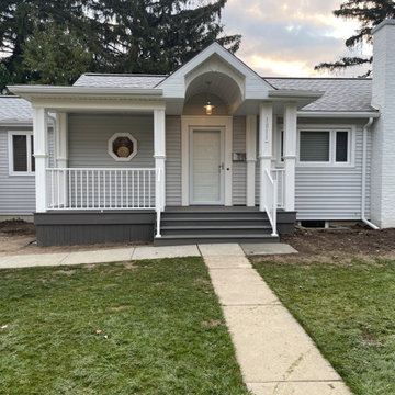 Composite Deck Front Porch and Barrel Cove Entryway