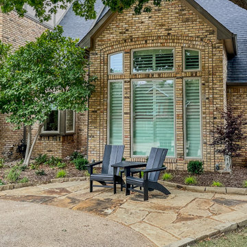 Refined Curb Appeal: Bubbling Basalt Fountain & Flagstone Entry | Plano, TX