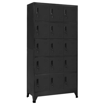 Vidaxl Locker Cabinet Anthracite 35.4"x15.7"x70.9" Steel