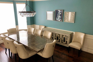 Example of a beach style dining room design in Baltimore