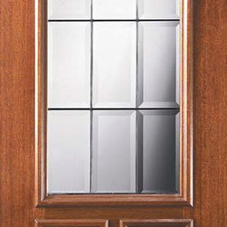 Slab French Single Door 96 Mahogany French 2 Panel 2/3 Lite Glass - Patio Doors