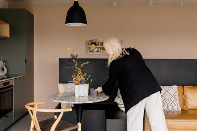 Photo of a small scandi dining room in Cardiff.