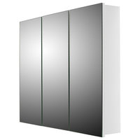 Tri-View Medicine Cabinet, 36"x30", Polished Edge, Surface Mounted