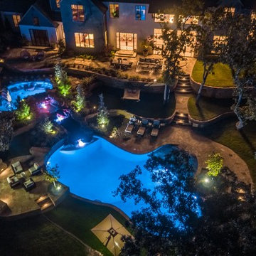 Lakeview Pool, Stream & Natural Boulder Spa