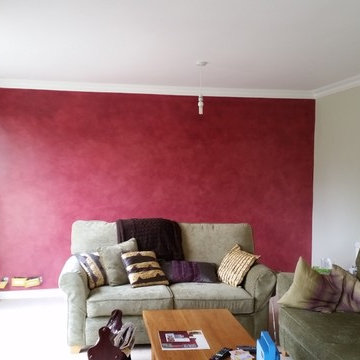 House in Walkington. Living room finished wall