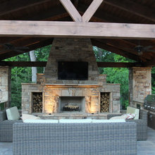 Hogan pool fireplace