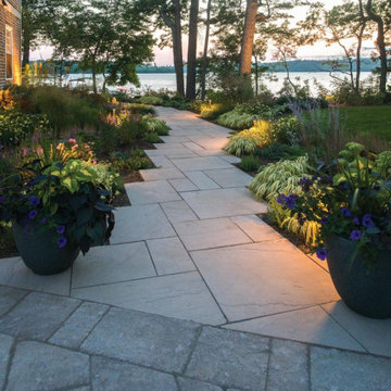 Backyard Landscaping Design with Patio Paving Slabs