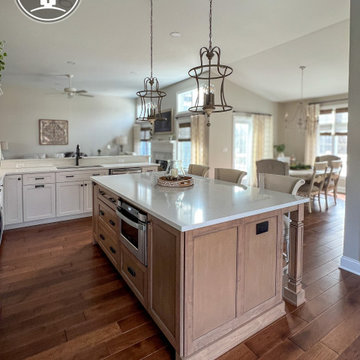 Bright & Timeless Kitchen Reorientation with Fireplace Refresh