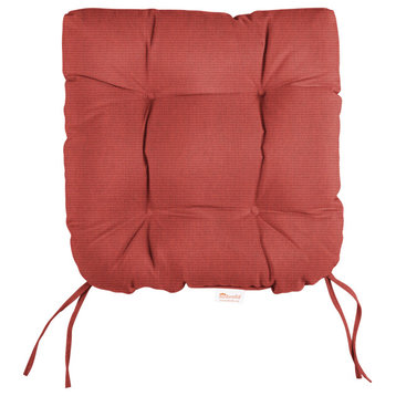 Sorra Home Canvas Henna Tufted Chair Cushion Round U-Shaped Back 16 x 16 x 3