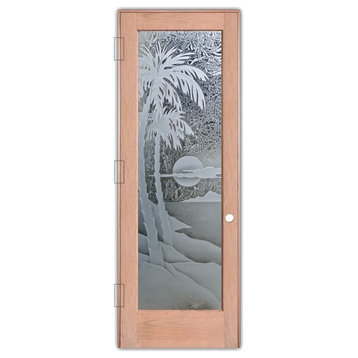 Pantry Door - Palm Sunset - Cherry - 30" x 84" - Knob on Right - Push Open