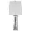 ACME Noralie Faux Diamonds Inlay Table Lamp in White Fabric and Mirrored