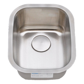 12"x18"x8" KSN-1218 Undermount Stainless Steel Single Bowl Bar Sink w Strainer