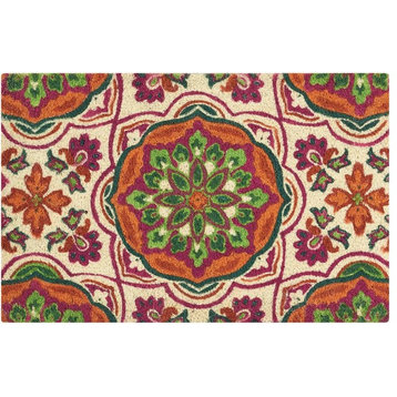 Waverly  Greetings Tapestry Clay Doormat by Nourison, Rectangular 2'x3'