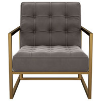 Tove Mid Century Gray Velvet Accent Chair