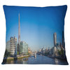 London Panoramic Shot Cityscape Photo Throw Pillow, 16"x16"
