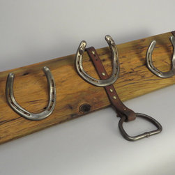 #H1405 HorseShoe Rack: Reclaimed Poplar, Shoes, Tack Leather - Products