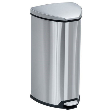 Pemberly Row Stainless Step-On 7 Gallon Receptacle in Stainless Steel