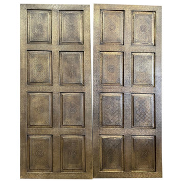 Indian Brass Barn Door Panels, Handmade, Bedroom Doors Design 96
