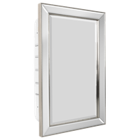 Head West Champagne Silver Beaded Beveled Mirror, 16x26"