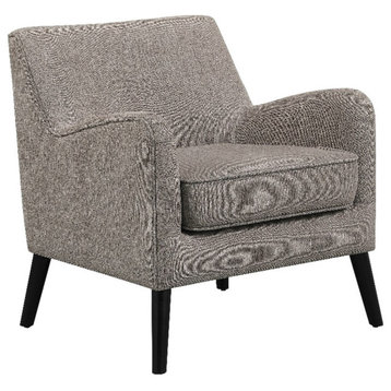 Pemberly Row Modern Fabric Upholstered Accent Chair in Brown