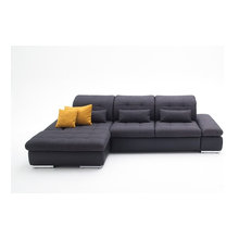 Modern Fabric  Leather Dark Grey