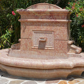 wall  fountains in sicilian rose marble