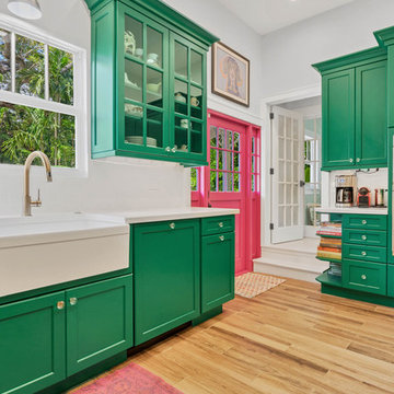 Eclectic Green Kitchen