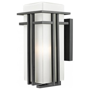 Black Abbey 1 Light Outdoor Wall Sconce With Matte Opal Shade