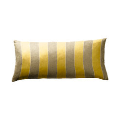 Yellow and Grey Thick Stripe Lumbar Pillow - Decorative Pillows