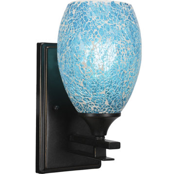 Uptowne Wall Sconce - Dark Granite, Turquoise Fusion, 1