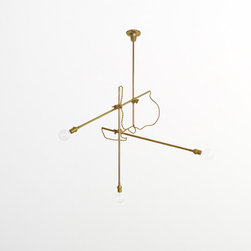 3 Arm Brass Chandelier - Chandeliers