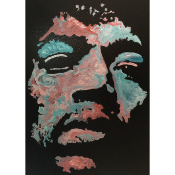 Canvas Painting Jimi Hendrix Art 24"x24" by Matt Pecson