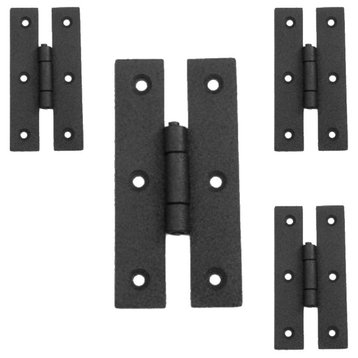 Cabinet Hinge Black Wrought Iron Hinge H Flush 3'' H  set of 4