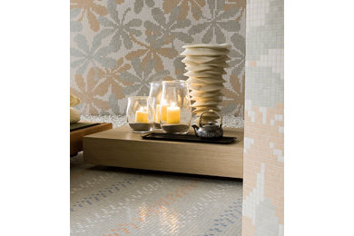 Luxe space with Wallpaper tile backdrop