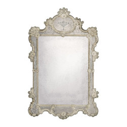 Inviting Home Inc. - Large Antiqued Venetian Mirror - Wall Mirrors