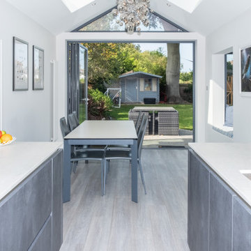 Modern Open Plan Kitchen with Island in Hatch End