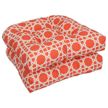 19" U-Shaped Dining Chair Cushions, Set of 2, Kane Coral