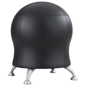 Pemberly Row Modern / Contemporary Ball Office Chair in Black Vinyl
