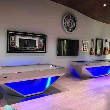 Stealth Custom Billiards and Shuffleboard Tables With LED Lights