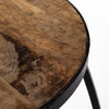Clapp IV Medium Brown Solid Wood w/Black Iron Frame Nesting Tables