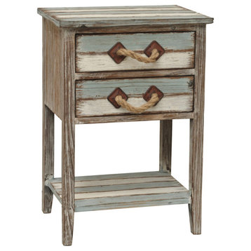 Nantucket 2-Drawer Weathered Wood Accent Table