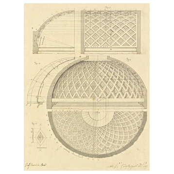 "Plate 43 for Elements of Civil Architecture, ca. 1818-1850" Paper Art, 38"x50"