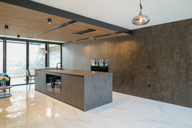Design ideas for an expansive contemporary kitchen in Manchester.