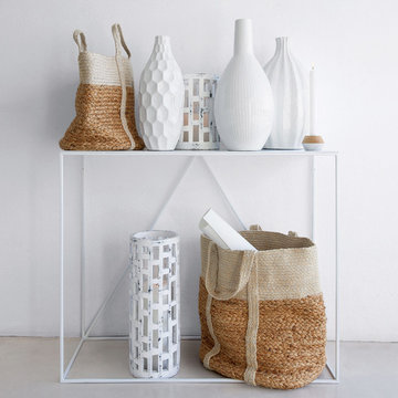 Objets déco aux matières naturelles, blanc zen.