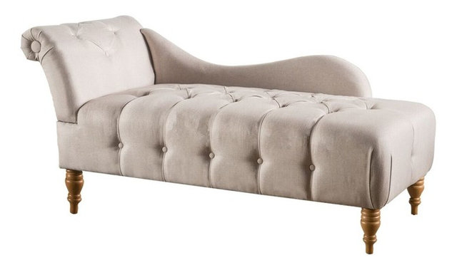 Antonina Plush Tufted Traditional Chaise Lounge Transitional Antonina Plush Tufted Traditional Chaise Lounge Medium Beige Fabric