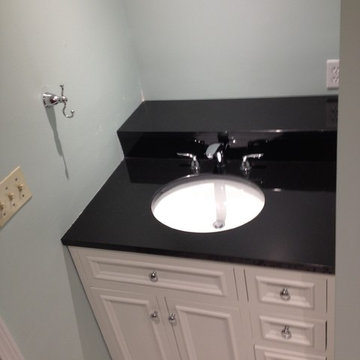 Inset White Vanity With Absolute Black Granite