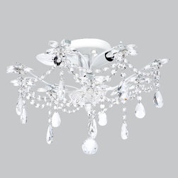 3-Light-Chandelier-in-White-Crystal-Flower - Chandeliers