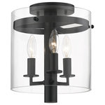 Hudson Valley Lighting - Baxter 3-Light Flush Mount Old Bronze Finish Clear Glass - Features: